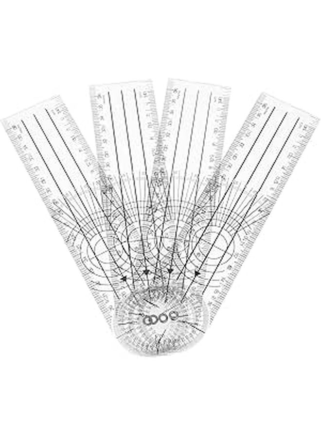 4 Pcs 8 Inch Plastic Goniometer Protractor Ruler with Double Arms for Joint Angle Measurement Carpenter Metric Angle Finder for Woodworking and Orthopedic Use - Image 1