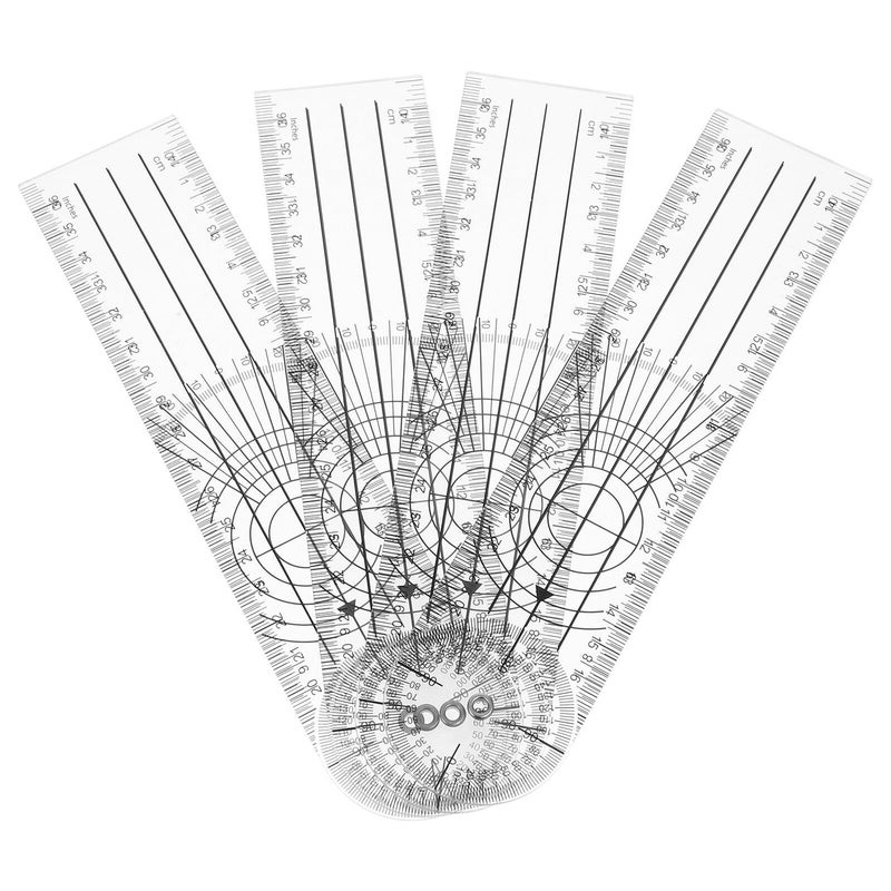 4 Pcs 8 Inch Plastic Goniometer Protractor Ruler with Double Arms for Joint Angle Measurement Carpenter Metric Angle Finder for Woodworking and Orthopedic Use - Image 2