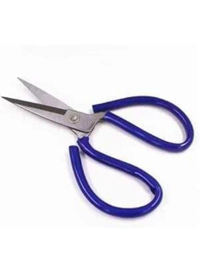 Generic Classic stainless steel scissors with blue handle 