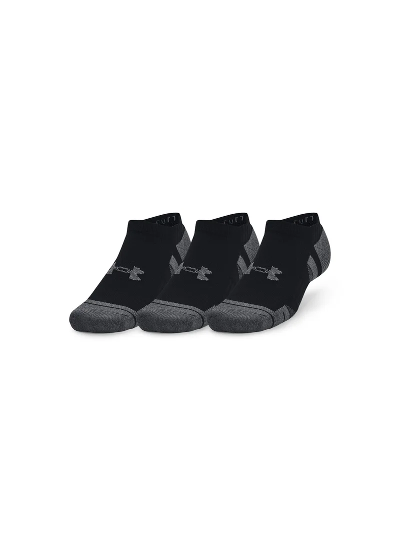 UNDER ARMOUR Unisex Performance Cotton No Show Socks (Pack of 3)