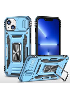 Generic Case Cover For iPhone 13 Armor PC + TPU Camera Shield Phone Case Light Blue 
