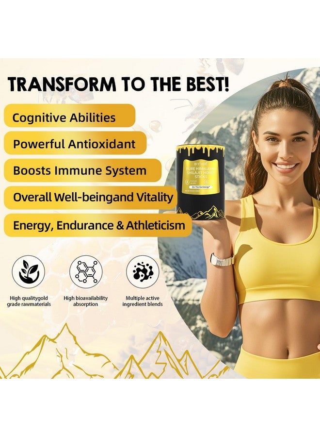 BIYODE Himalayan Pure Shilajit Sticks with Organic Honey, Saffron Easy to Consume Shilajit 30 Sticks for Energy Boost Immune 85+ Trace Minerals 75%+ Fulvic Acid 30 Day Supply - Image 5