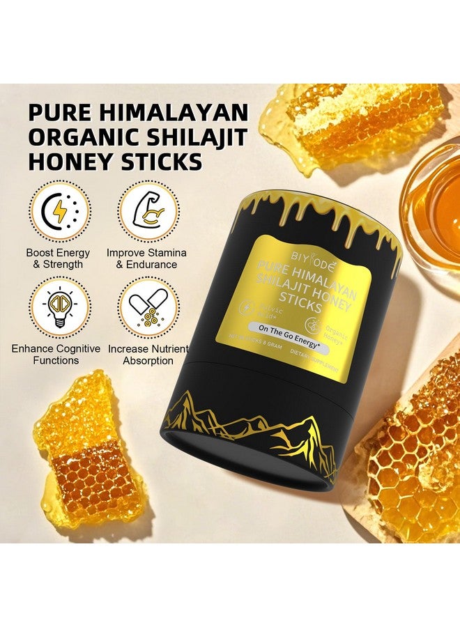 BIYODE Himalayan Pure Shilajit Sticks with Organic Honey, Saffron Easy to Consume Shilajit 30 Sticks for Energy Boost Immune 85+ Trace Minerals 75%+ Fulvic Acid 30 Day Supply - Image 3