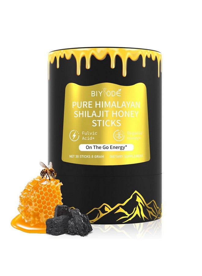 BIYODE Himalayan Pure Shilajit Sticks with Organic Honey, Saffron Easy to Consume Shilajit 30 Sticks for Energy Boost Immune 85+ Trace Minerals 75%+ Fulvic Acid 30 Day Supply - Image 1