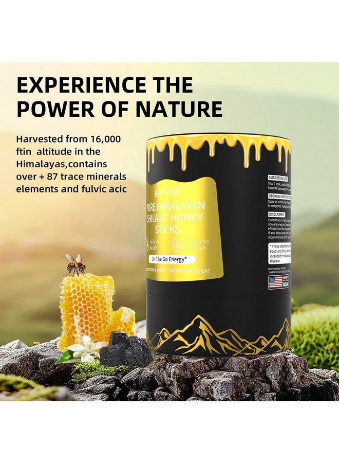 BIYODE Himalayan Pure Shilajit Sticks with Organic Honey, Saffron Easy to Consume Shilajit 30 Sticks for Energy Boost Immune 85+ Trace Minerals 75%+ Fulvic Acid 30 Day Supply - Image 4
