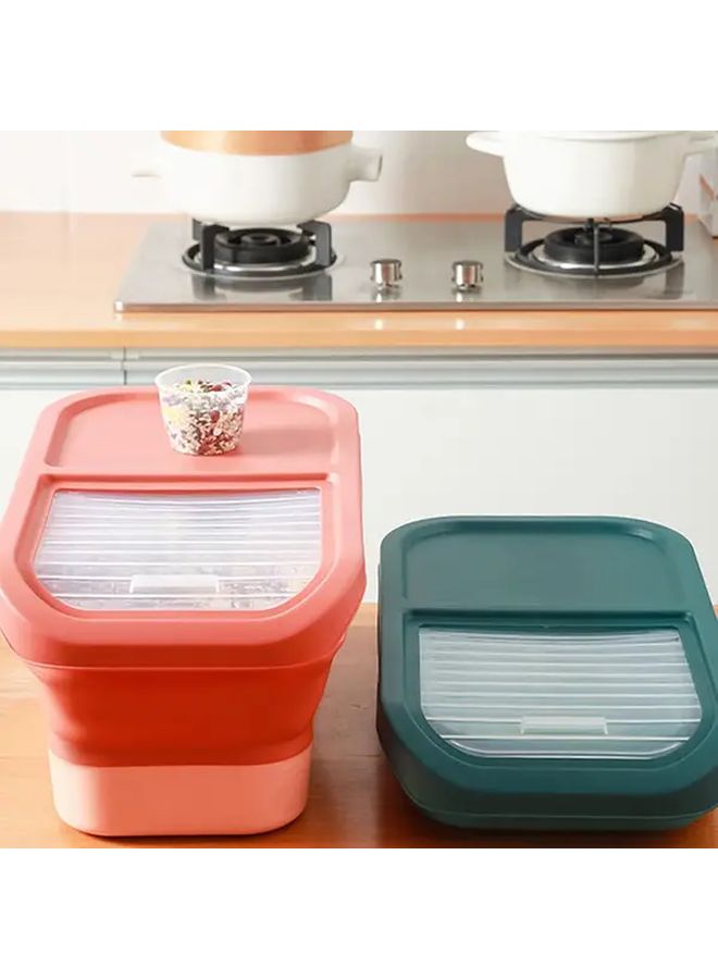 Grey Dog Food Storage Container Airtight Flip Lid With Wheels Foldable Feeder Box For Dog Cat Pet Food Up To 30 Lbs Including Measuring Cup Space Saving Design Wheeled Petbin - Image 5