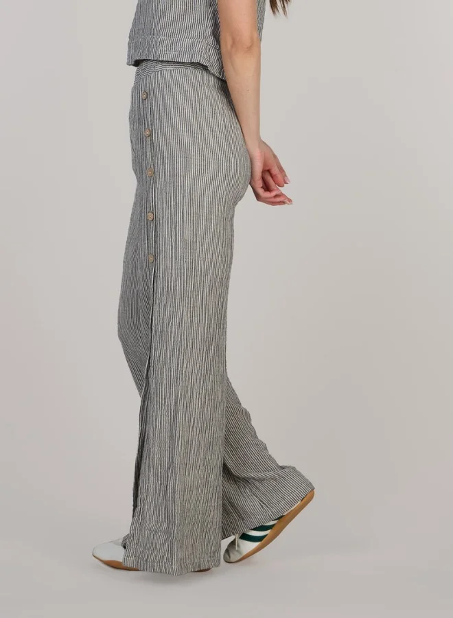 Just Nature Jenny Wide-leg Trousers with Side Slit