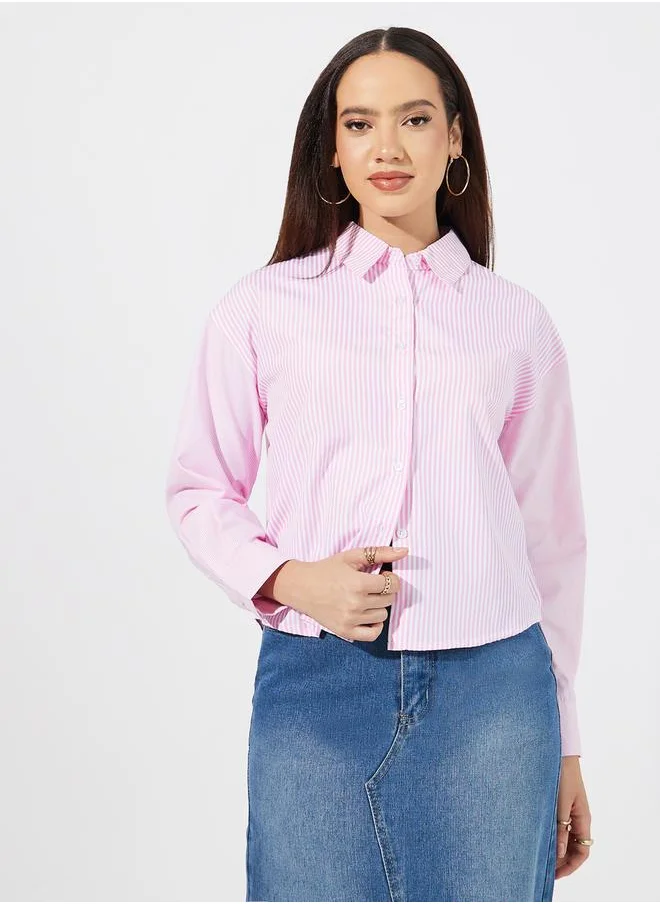 ستايلي Striped Regular Fit Collared Shirt