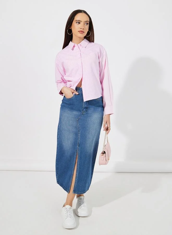 Styli Styli Striped Regular Fit Collared Shirt