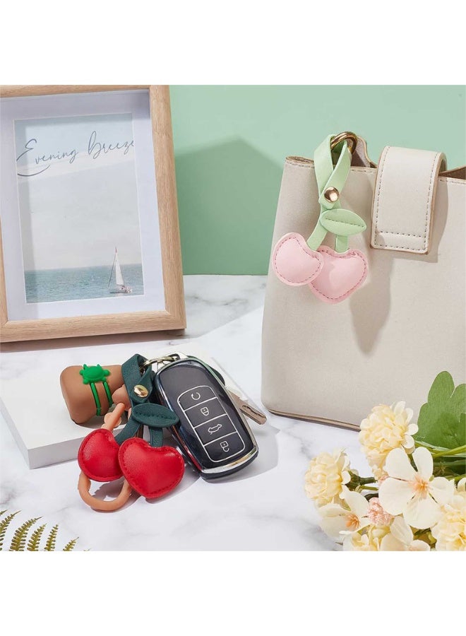 هيدفانا 2 قطعة من إكسسوارات حقيبة الكرز، إكسسوارات الكرز باللونين الوردي والأحمر، إكسسوارات حقيبة الكرز اللطيفة من البولي يوريثان لحقائب اليد والحقائب. - Image 5