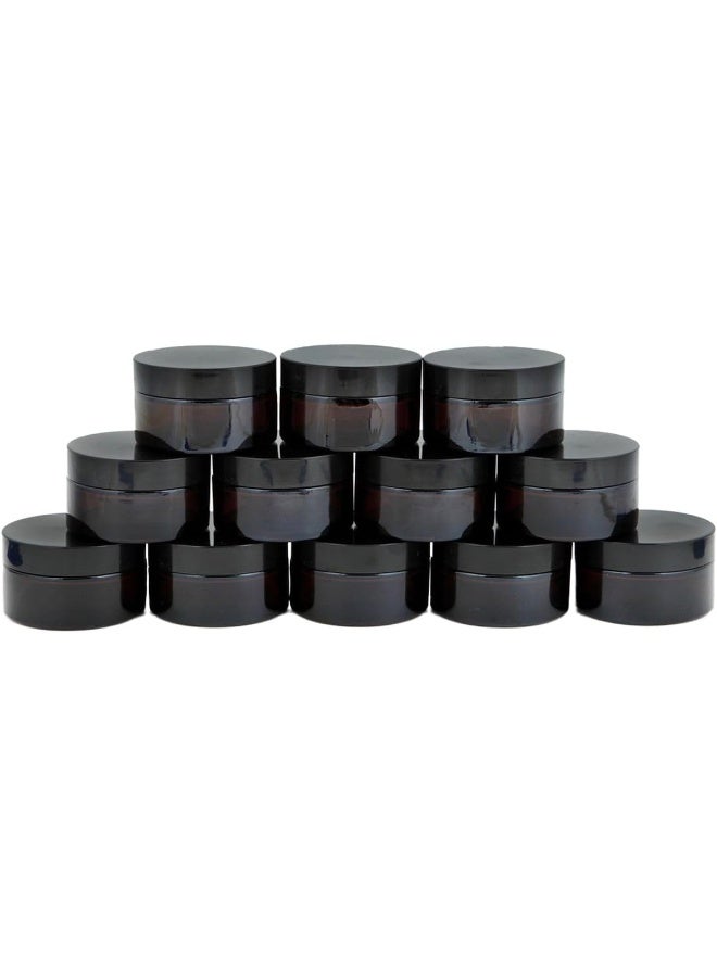 Brown Round Glass Jar With Plastic Screw Cap 100Ml 5.5X5.5X 6.5 Cm Set Of 12  Pieces  - Image 1