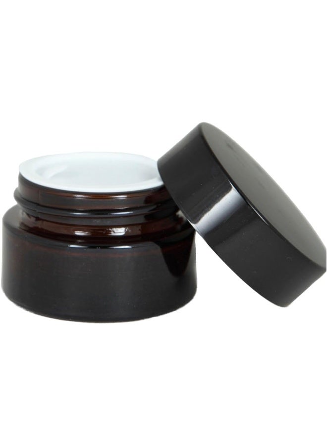 Brown Round Glass Jar With Plastic Screw Cap 100Ml 5.5X5.5X 6.5 Cm Set Of 12  Pieces  - Image 2