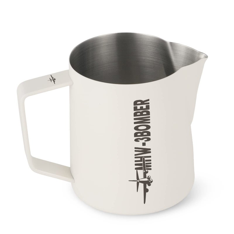 MHW-3BOMBER Latte Art Pitcher Stainless Steel Milk Frothing Pitcher Steamed Espresso Cup Barista Pitcher (Cream White, 16.9oz/500ml) P5020W-OS - Image 1