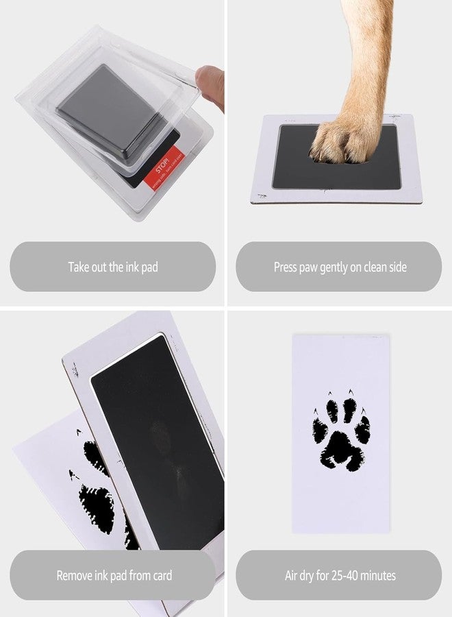 Vihaanta Dog Paw Print Kit, Paw Print Kit for Dogs, Pet Paw Print Kit, Pet Pawprints Photo Frame and Impression Set, Easy Home Use, Wall Hanging & Stand (Black), 5.0×7.0in - Image 3