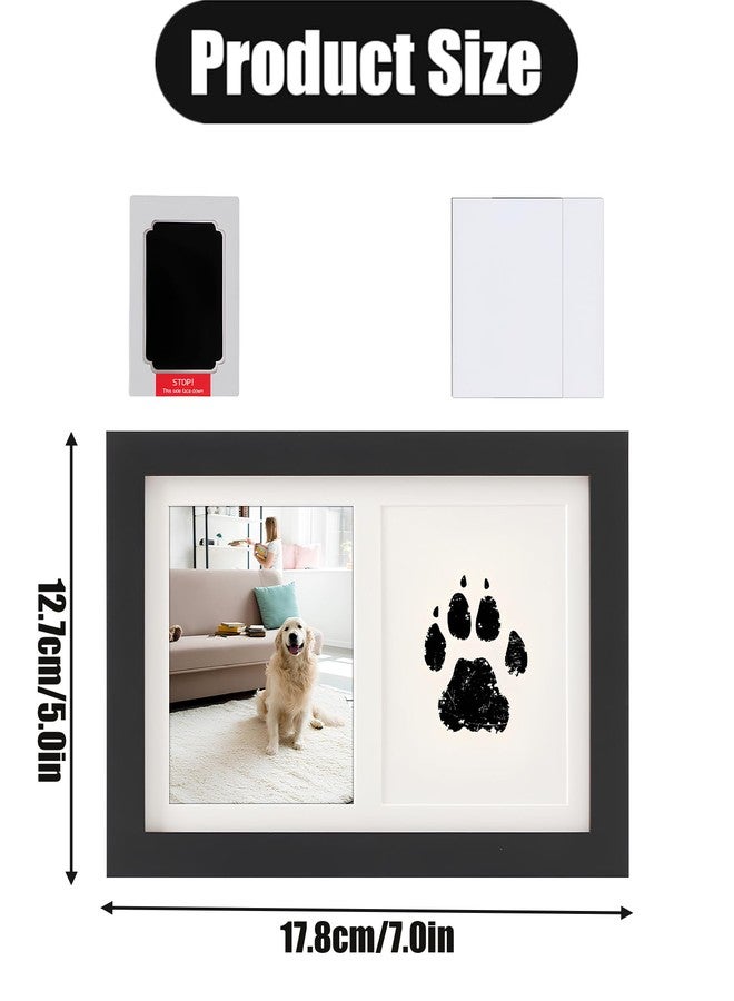 Vihaanta Dog Paw Print Kit, Paw Print Kit for Dogs, Pet Paw Print Kit, Pet Pawprints Photo Frame and Impression Set, Easy Home Use, Wall Hanging & Stand (Black), 5.0×7.0in - Image 2