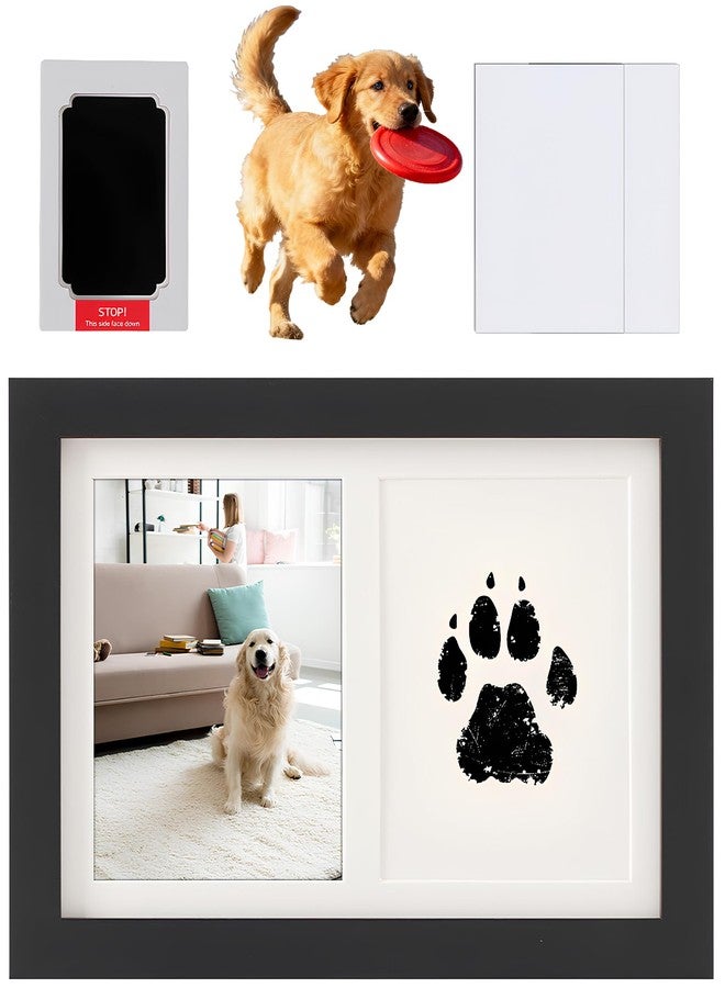 Vihaanta Dog Paw Print Kit, Paw Print Kit for Dogs, Pet Paw Print Kit, Pet Pawprints Photo Frame and Impression Set, Easy Home Use, Wall Hanging & Stand (Black), 5.0×7.0in - Image 1