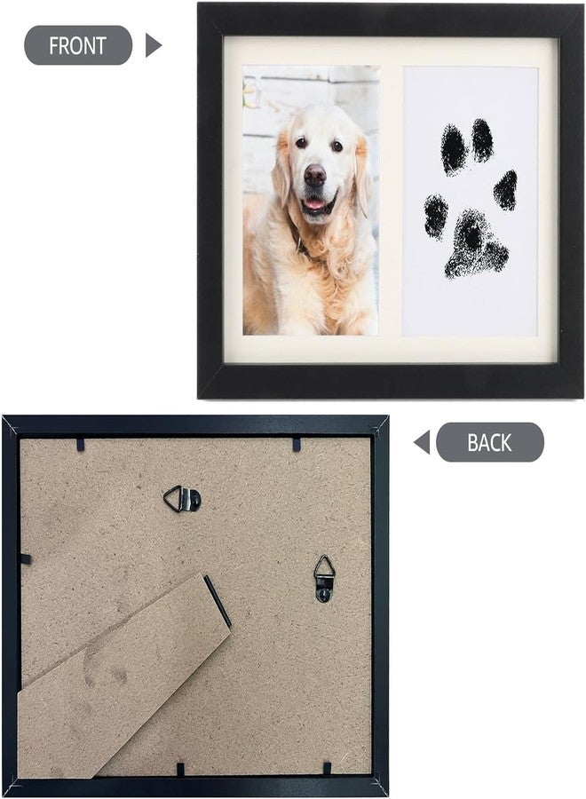 Vihaanta Dog Paw Print Kit, Paw Print Kit for Dogs, Pet Paw Print Kit, Pet Pawprints Photo Frame and Impression Set, Easy Home Use, Wall Hanging & Stand (Black), 5.0×7.0in - Image 4