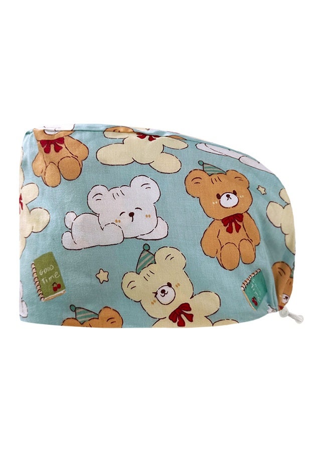 NIBEMINENT Personalized Colorful Print Cotton Hat Medical Scrubs Caps Buckle Beauty Salon Hat Lab Pet Shop HeadCover Nurse Cap Surgical Cap