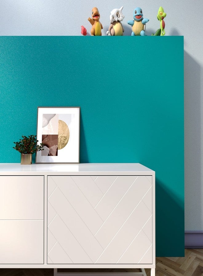 Decotalk ورق حائط ديكوتالك أزرق مخضر قابل للالتصاق والتقشير، مقاس 17.7×120، ورق حائط أخضر لغرفة النوم، ورق حائط أزرق مخضر قابل للإزالة للخزائن، ورق حائط أخضر متين، ذاتي اللصق، غلاف فينيل أزرق مخضر متين - Image 4