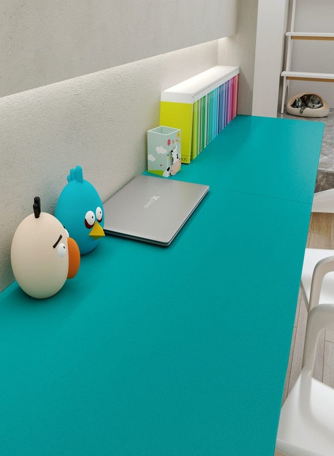 Decotalk ورق حائط ديكوتالك أزرق مخضر قابل للالتصاق والتقشير، مقاس 17.7×120، ورق حائط أخضر لغرفة النوم، ورق حائط أزرق مخضر قابل للإزالة للخزائن، ورق حائط أخضر متين، ذاتي اللصق، غلاف فينيل أزرق مخضر متين - Image 2