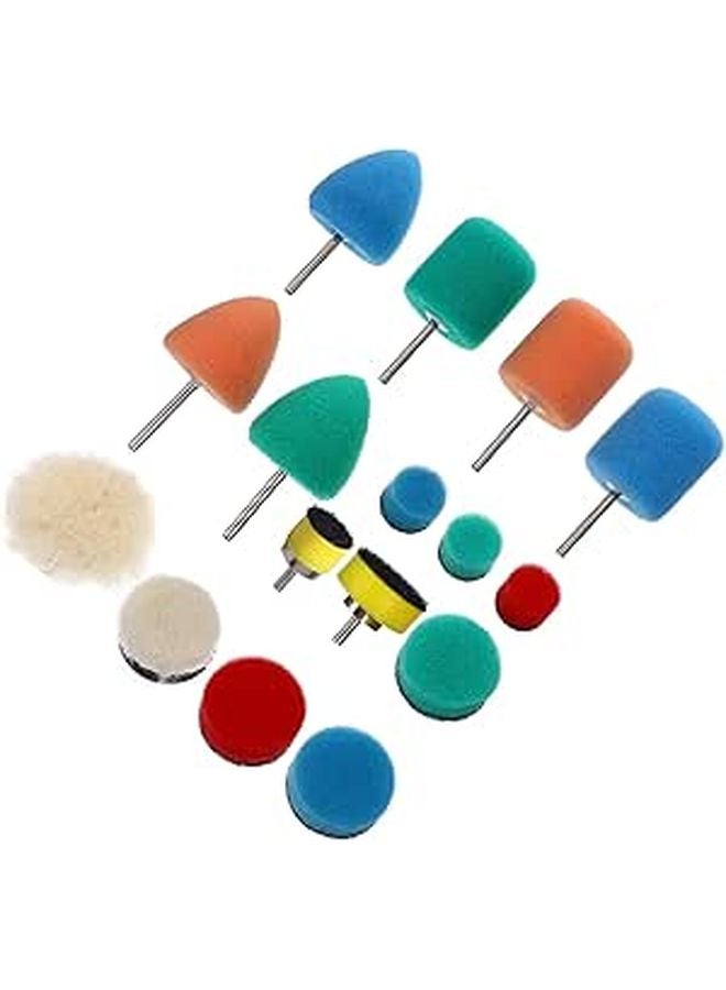 16pcs Car Buffing Pads Polishing Wheels Kit 0.1 to 1 Inch Sponge Pads for Waxing and Detailing - Image 1