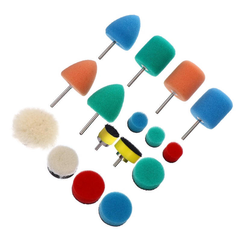 16pcs Car Buffing Pads Polishing Wheels Kit 0.1 to 1 Inch Sponge Pads for Waxing and Detailing - Image 2