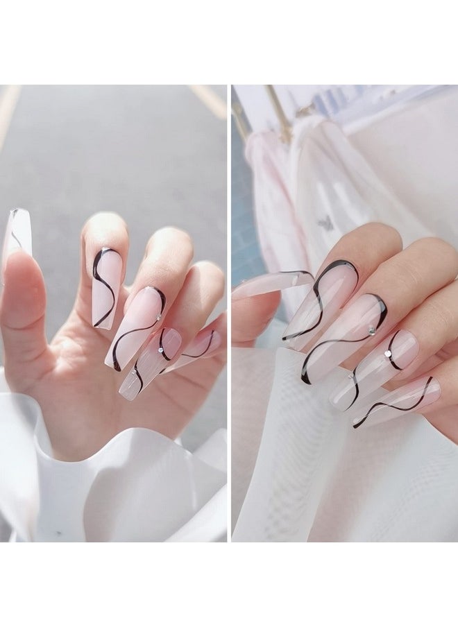 AIMEILI AIMEILI Valentine's Day Gel Nail Polish Set, French Tips White Gel Nail Polish Kit Clear Nude Pink Glitter Black Gel Polish Set Of 6pcs X 10ml - Kit Set 1  - Image 4
