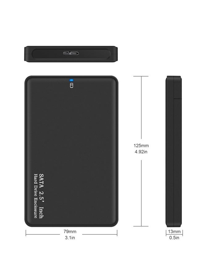 Hard Drive Enclosure for 2.5-inch SATA Interface Hard Drive (SDD/HDD), Support All 2.5inch 7mm-9.5mm SATA HDD/SDD Up to 2TB with USB3.0 Data Cable, Black - Image 2