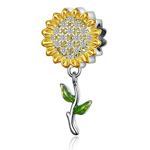 Hutou Sunflower Charm Fit for Pandora Charms Bracelet and Necklace You Are My Sunshine Charm Gifts for Women 5 - Image 1