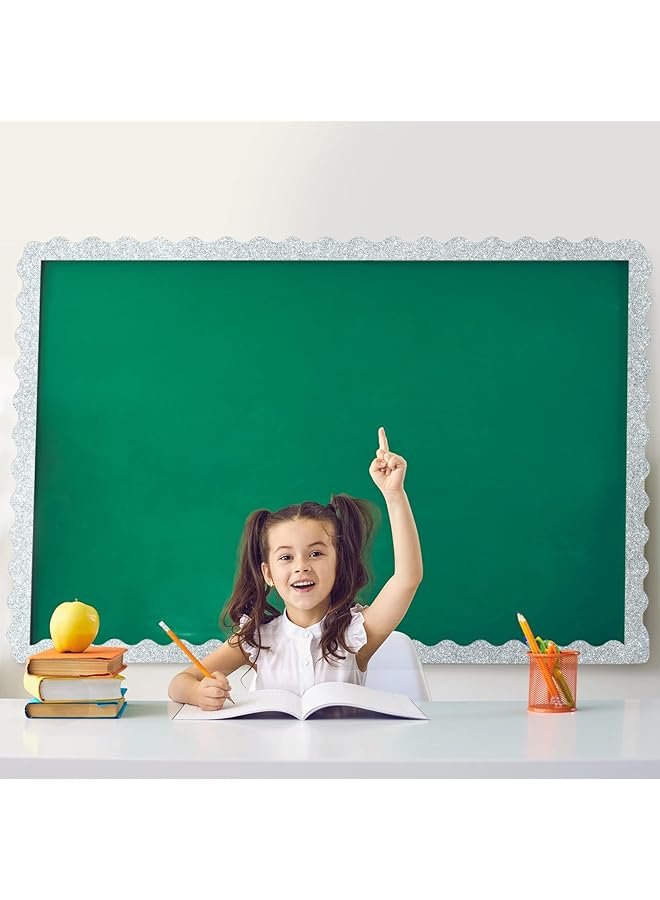 إيروريكس حدود لوحة الإعلانات اللامعة، حدود مزخرفة، حدود لوحة الإعلانات، حدود لوحة الإعلانات المزخرفة، حدود الملصقات، شرائط تزيين الفصول الدراسية، فضية لامعة - Image 5