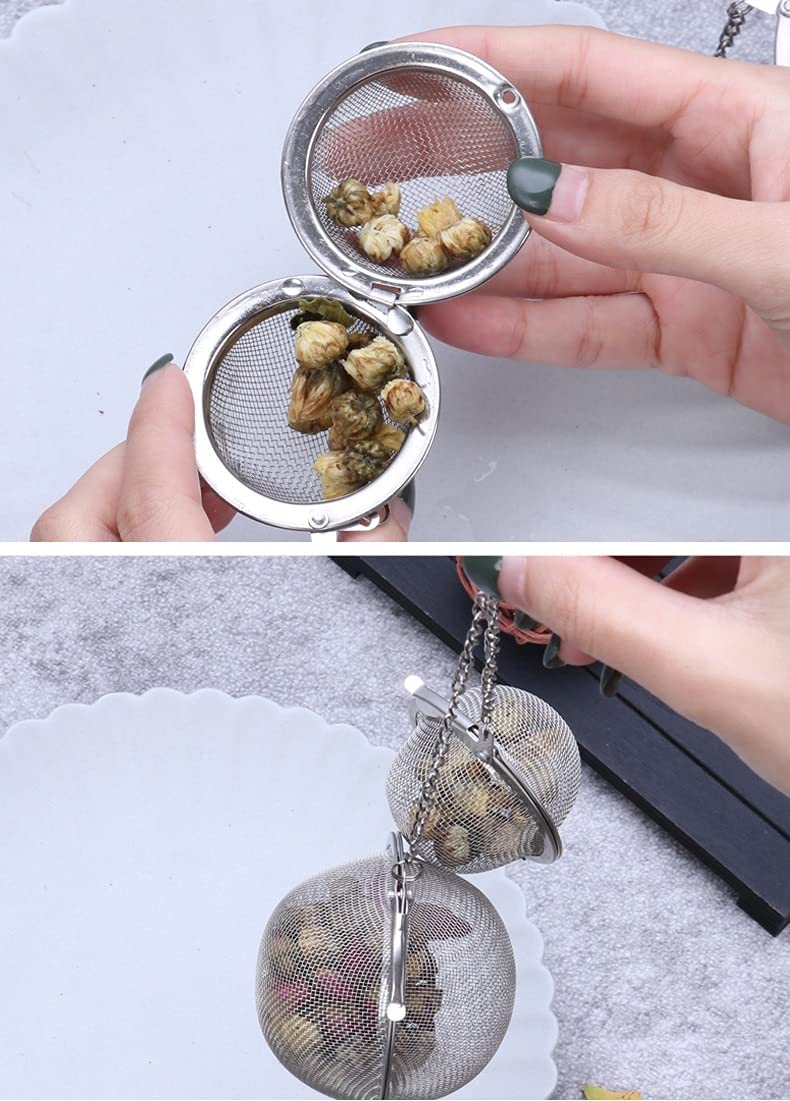 DANSR DANSR Stainless Steel Mesh Tea Infuser BallTea Strainer FiltersTea Interval Diffuser for Loose Natural Leaf Tea Seasoning Herbal Spices MEDIUM 1  - Image 3