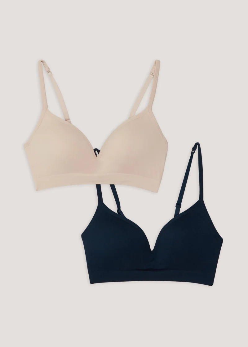 Matalan 2 Pack  & Navy Seam Free Moulded Bras