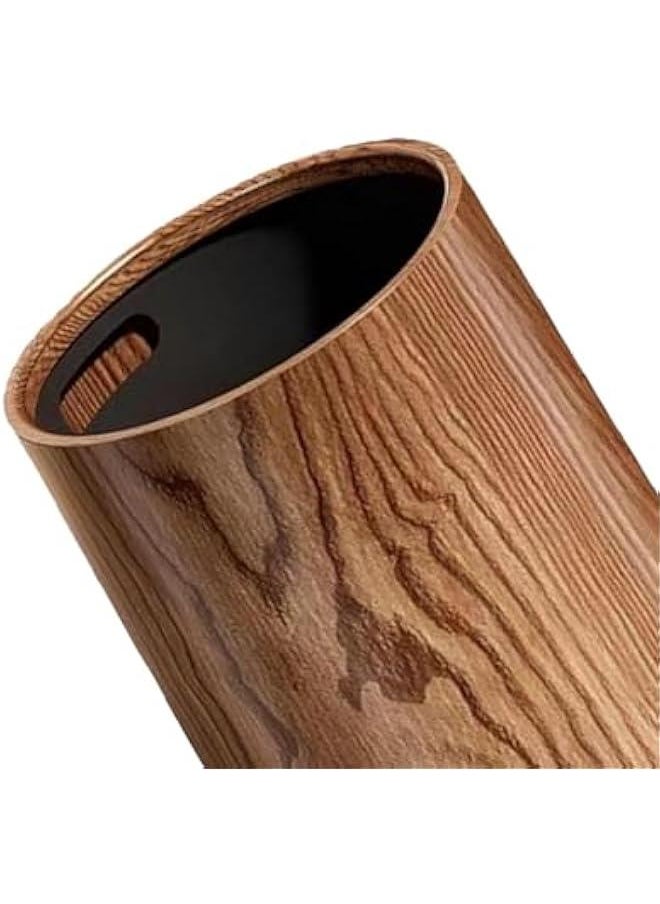 Generic - Wood Grain Trash Can Garbage Bin Portable Modern Without Lid Waste Bin Toilet Paper Basket for Powder Room Kitchen Restroom, 8L - Image 1