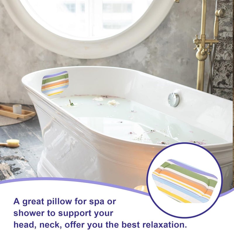 Bath Pillow Bathtub Pillow with Suction Cups, Soft Foam Cushion for Home Spa and Bathroom Soaking Tub, Fatigue Relief Head and Neck Support for Relaxing Bathing Experience - Image 3