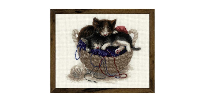 RIOLIS Cross Stitch Kit  1724  Kittens in a Basket