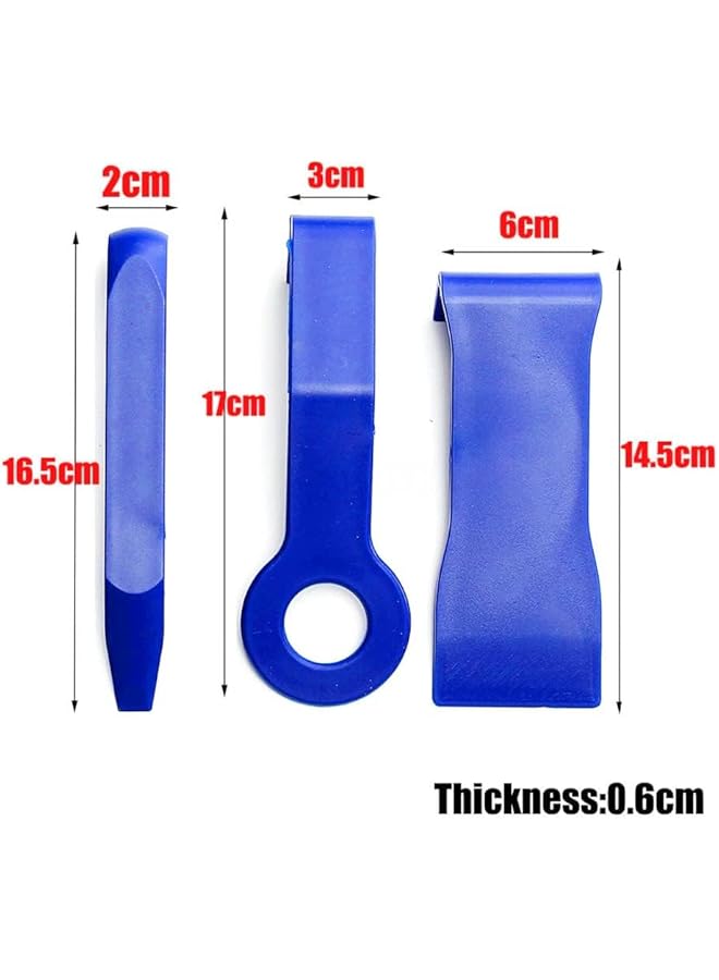 SCIENISH 19Pcs Auto Audio Trim Removal Tool Set & Clip Plier Upholstery Fastener Remover Nylon Dash Door Panel Stereo Tool (Blue 19 Pcs) - Image 2