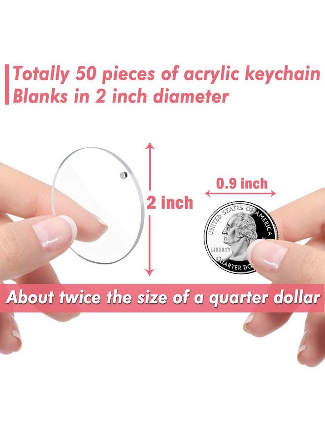 Audab Acrylic Keychain Blanks for Viny (Clear, Pack of 50) - Image 2