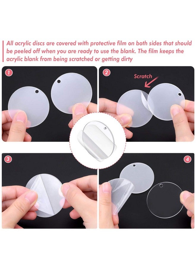 Audab Acrylic Keychain Blanks for Viny (Clear, Pack of 50) - Image 3