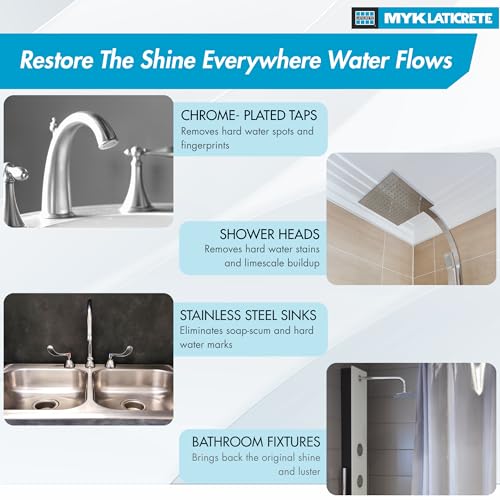 MYK Clenza™ TS Tap and Shower Cleaner Spray (200 ml)-Ready to Use, Removes Hard Water Stains, Soap Scum and LimeScale from CP Fittings, Stainless Steel Sinks, Ideal For Bathroom, Kitchen-Daily Use - Image 5