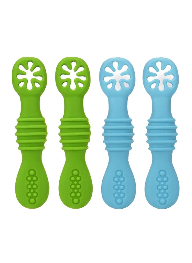 SYOSI Baby Self-Feeding First + Second Stage Toddler Utensils, 6 Months + - Image 1