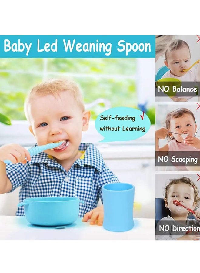 SYOSI Baby Self-Feeding First + Second Stage Toddler Utensils, 6 Months + - Image 3