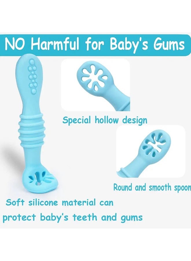 SYOSI Baby Self-Feeding First + Second Stage Toddler Utensils, 6 Months + - Image 5
