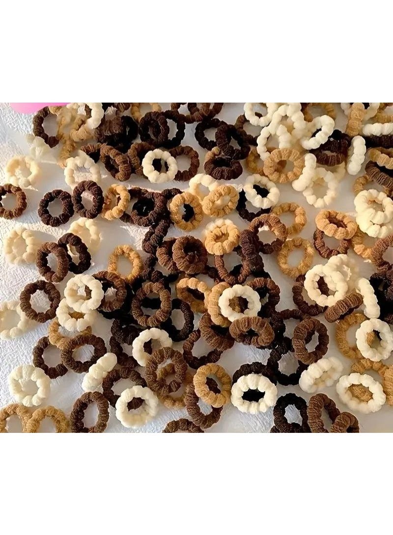 NAMA 100-piece set of children's hair ties in various colors, seamless elastic, heavy-duty cotton hair ties for gathering hair and creating ponytails, for women and girls. - Image 2