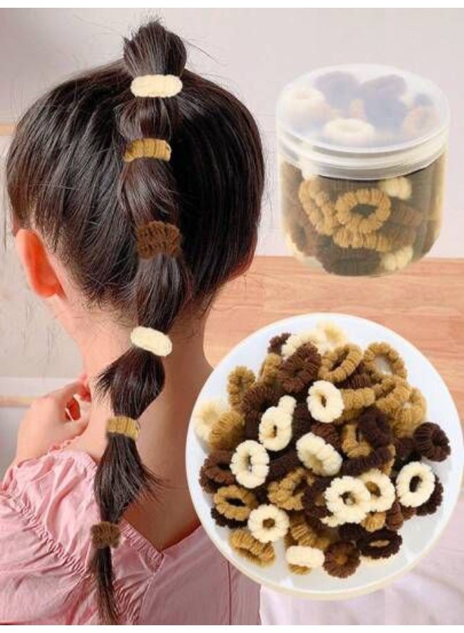 NAMA 100-piece set of children's hair ties in various colors, seamless elastic, heavy-duty cotton hair ties for gathering hair and creating ponytails, for women and girls. - Image 4