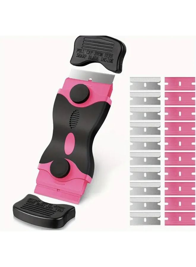 Sea Blue 23Pcs Double Ended Scraper Tool with 20 Blades for Window Cleaning Sticker Removal - Image 3