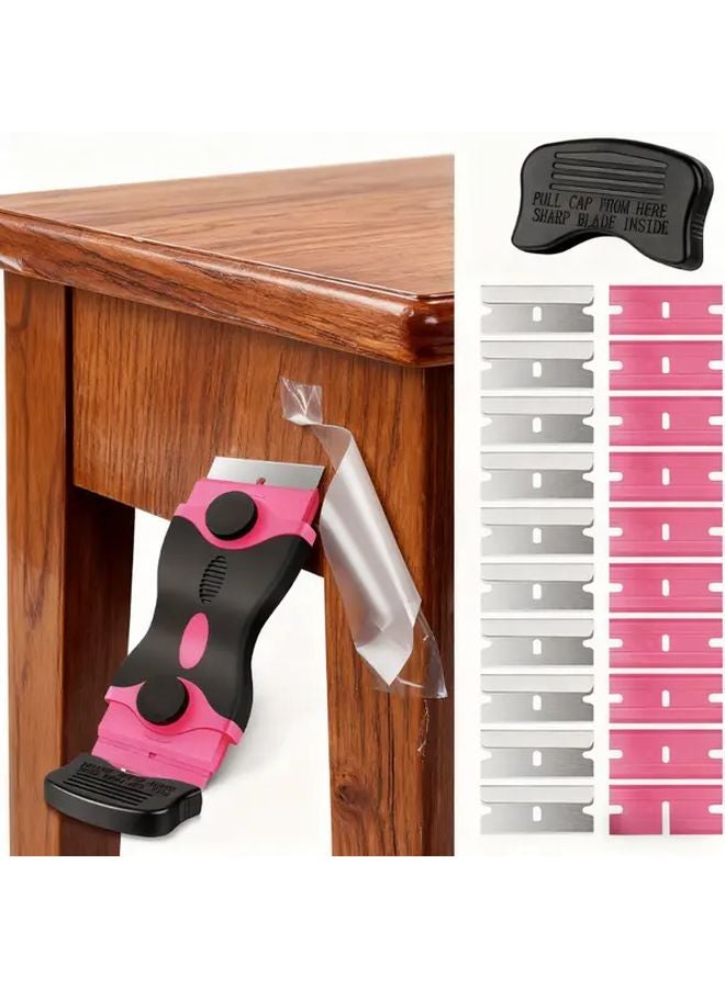 Sea Blue 23Pcs Double Ended Scraper Tool with 20 Blades for Window Cleaning Sticker Removal - Image 2