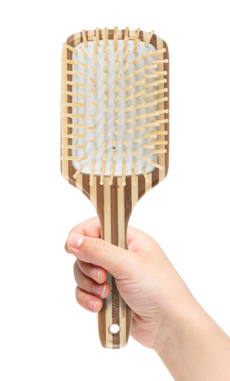 Olivia Garden Healthy Hair Eco-Friendly Bamboo Ionic Massage Hair Brush HH-4 (Paddle Large) - Image 2