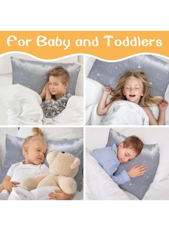 هومستر 2 حزمة الطفل الصغير حقائب وسادة الطفل الحرير الساتين حقائب وسادة 49 × 36 سم سرير سرير مظروف وسادة غطاء الأطفال ناعمة السفر وسادة زوج الحالات للولاد البنات آلة قابلة للغسيل - Image 4