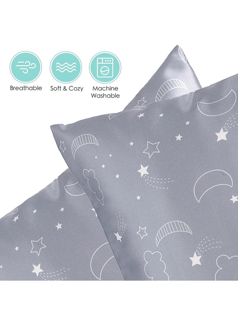 هومستر 2 حزمة الطفل الصغير حقائب وسادة الطفل الحرير الساتين حقائب وسادة 49 × 36 سم سرير سرير مظروف وسادة غطاء الأطفال ناعمة السفر وسادة زوج الحالات للولاد البنات آلة قابلة للغسيل - Image 3