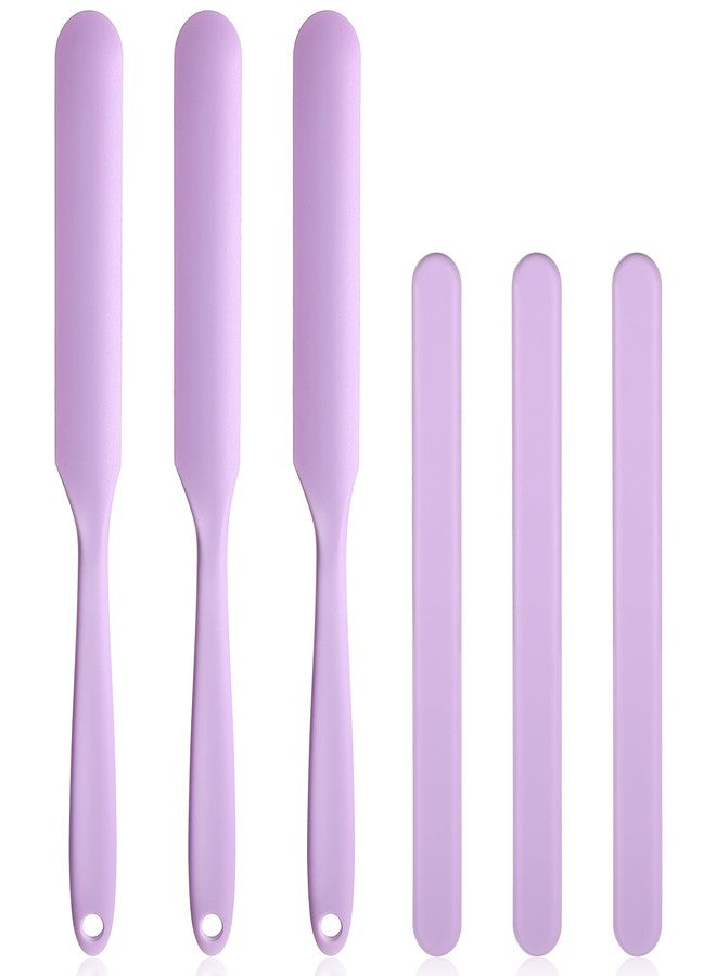 Zelphvt 6 Pcs Silicone Wax Applicator Non-stick Wax Spatulas Hair Removal Sticks Applicator, 2 Size Hard Wax Scraper Wax Stick for Hair Home Salon Body Use - Image 1